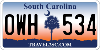 SC license plate OWH534