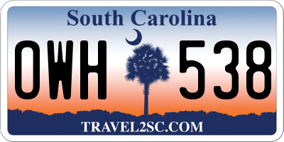 SC license plate OWH538