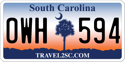 SC license plate OWH594