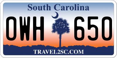 SC license plate OWH650