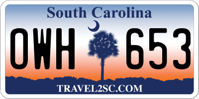SC license plate OWH653