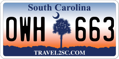 SC license plate OWH663
