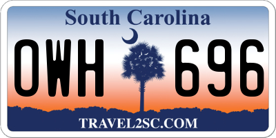 SC license plate OWH696