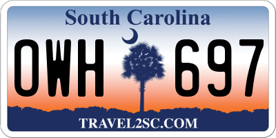 SC license plate OWH697