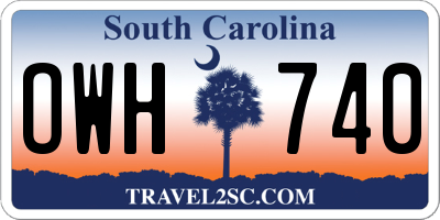 SC license plate OWH740