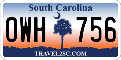 SC license plate OWH756