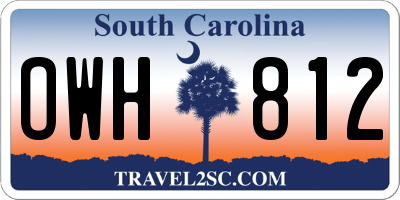 SC license plate OWH812