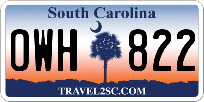 SC license plate OWH822
