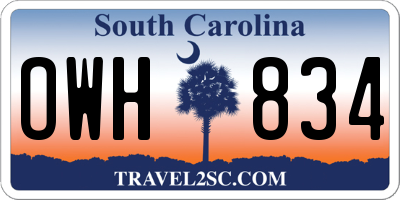 SC license plate OWH834