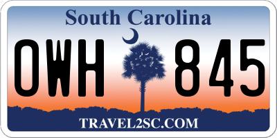 SC license plate OWH845