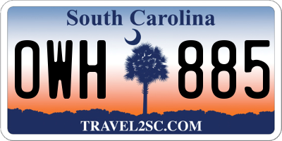 SC license plate OWH885
