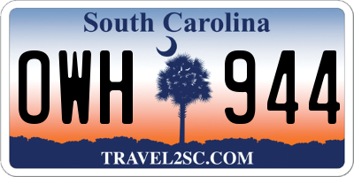SC license plate OWH944
