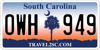 SC license plate OWH949