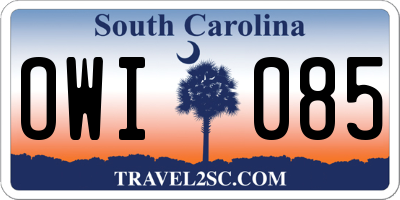 SC license plate OWI085