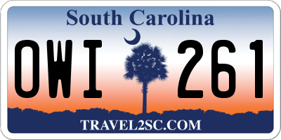 SC license plate OWI261