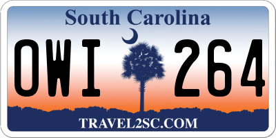SC license plate OWI264