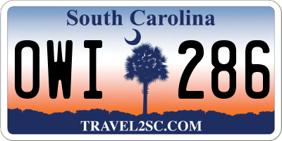 SC license plate OWI286