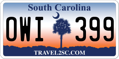 SC license plate OWI399