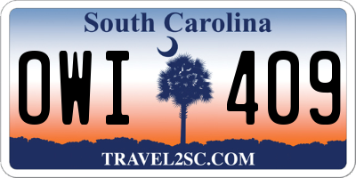 SC license plate OWI409