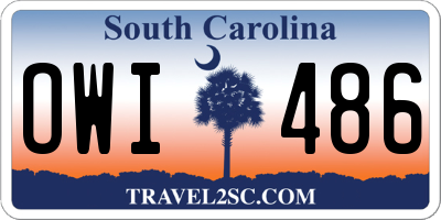 SC license plate OWI486