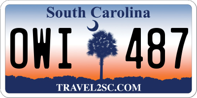 SC license plate OWI487