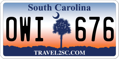 SC license plate OWI676