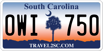 SC license plate OWI750
