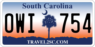 SC license plate OWI754