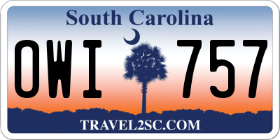 SC license plate OWI757