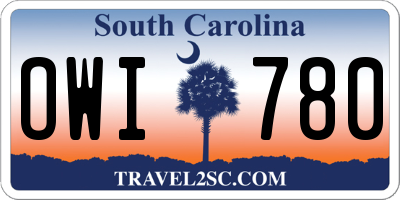 SC license plate OWI780