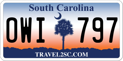 SC license plate OWI797