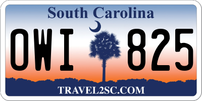 SC license plate OWI825