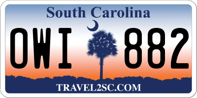 SC license plate OWI882