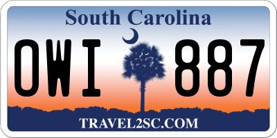 SC license plate OWI887