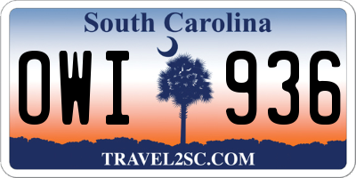 SC license plate OWI936