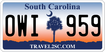 SC license plate OWI959