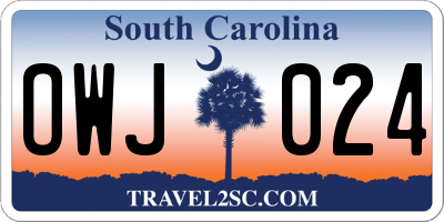SC license plate OWJ024