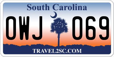 SC license plate OWJ069