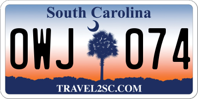 SC license plate OWJ074