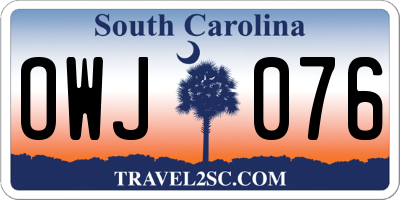SC license plate OWJ076