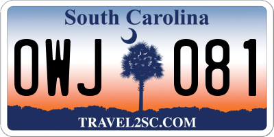 SC license plate OWJ081