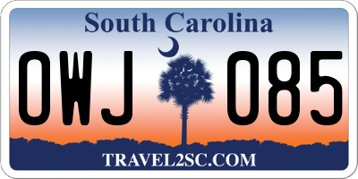 SC license plate OWJ085