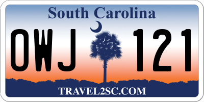 SC license plate OWJ121