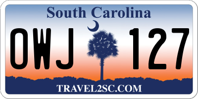 SC license plate OWJ127