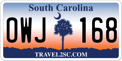 SC license plate OWJ168