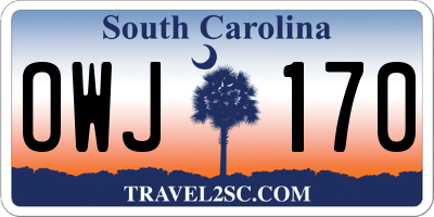 SC license plate OWJ170