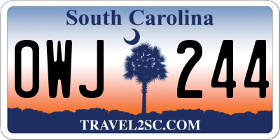SC license plate OWJ244