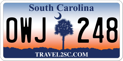 SC license plate OWJ248