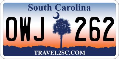 SC license plate OWJ262
