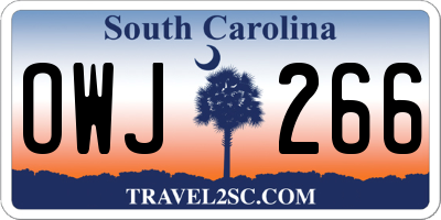 SC license plate OWJ266